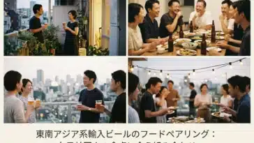 Professional header image for list-based article: 東南アジア系輸入ビールのフードペアリング：在日外国人の食卓に合う組み合わせ